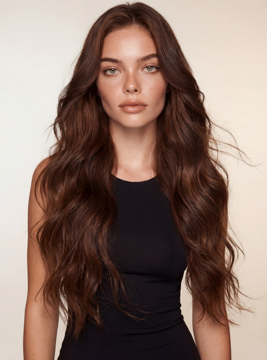 Body Wave Clip In Hair Extensions — #6 Chestnut Brown