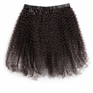 4B 4C Afro Kinky Curly Seamless PU Clip-In Extensions