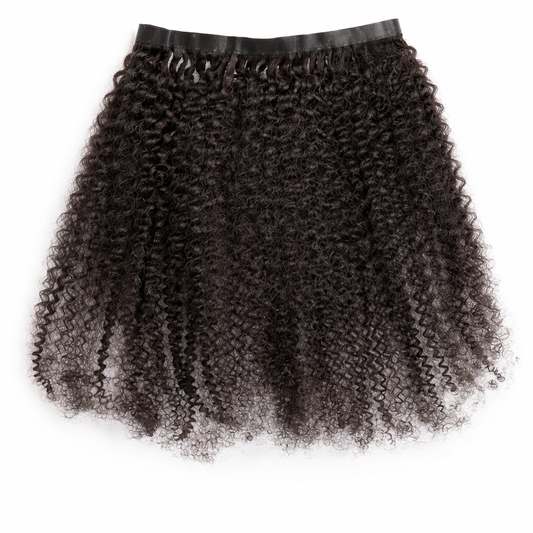 4B 4C Afro Kinky Krullerige Naatlose PU Clip-In Haarverlengings