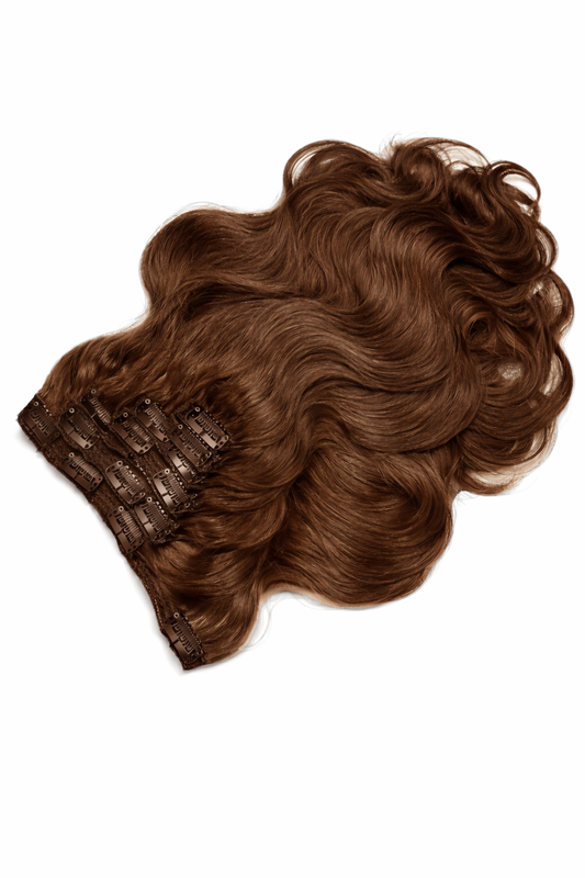 Body Wave Clip In Hair Extensions — #6 Chestnut Brown