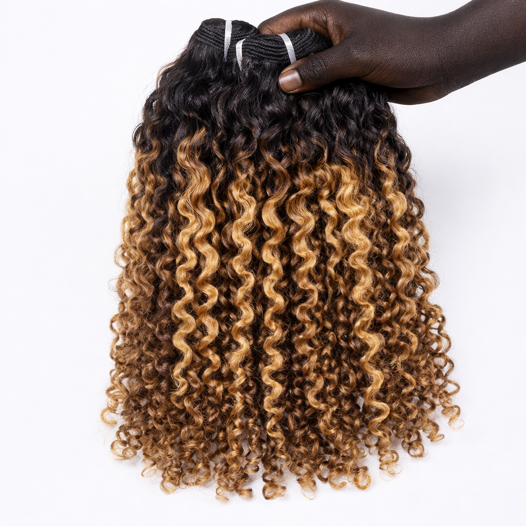 Burmese Curly Hair Bundles — Ombre 1B/30