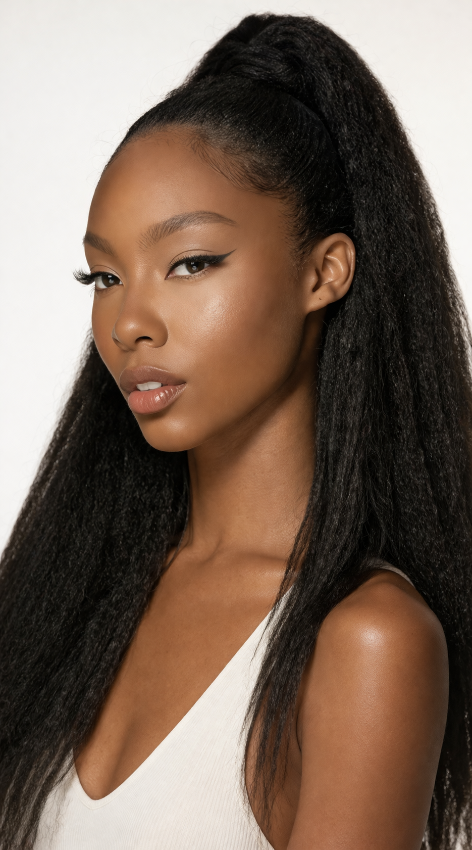 Kinky Straight Drawstring Ponytail