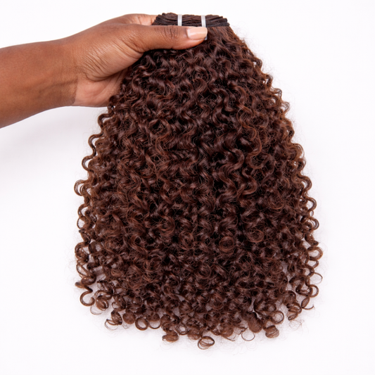Burmese Curly Hair Bundles — Dark Brown #4