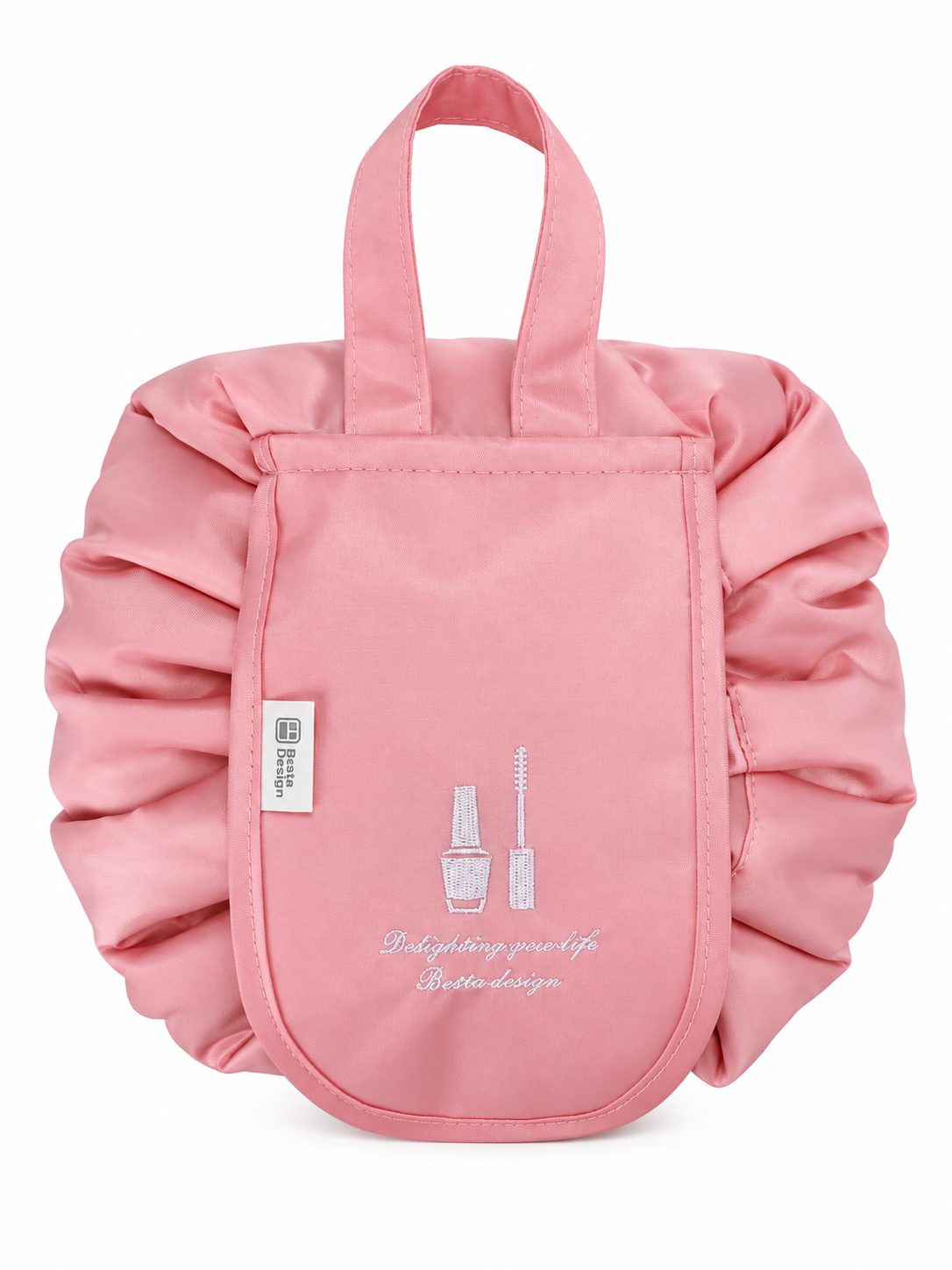 Lay-Flat Drawstring Makeup Bag