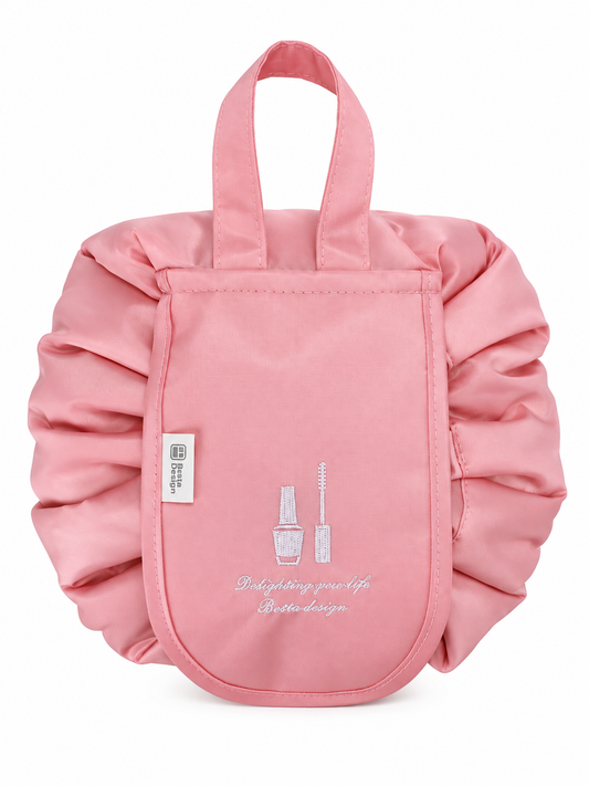 Lay-Flat Drawstring Makeup Bag
