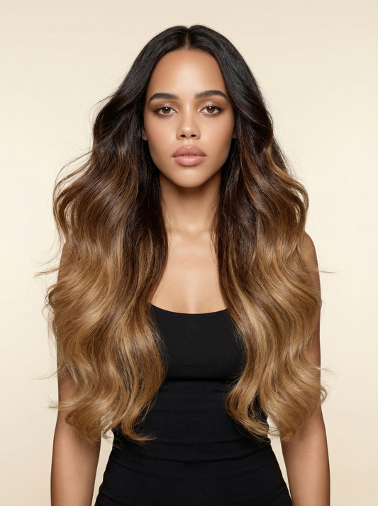 Body Wave Clip In Hair Extensions — Ombre Blonde T1B/27