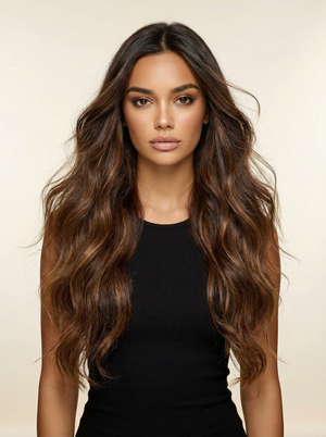 Body Wave Clip In Hair Extensions — Ombre Chestnut T1B/6