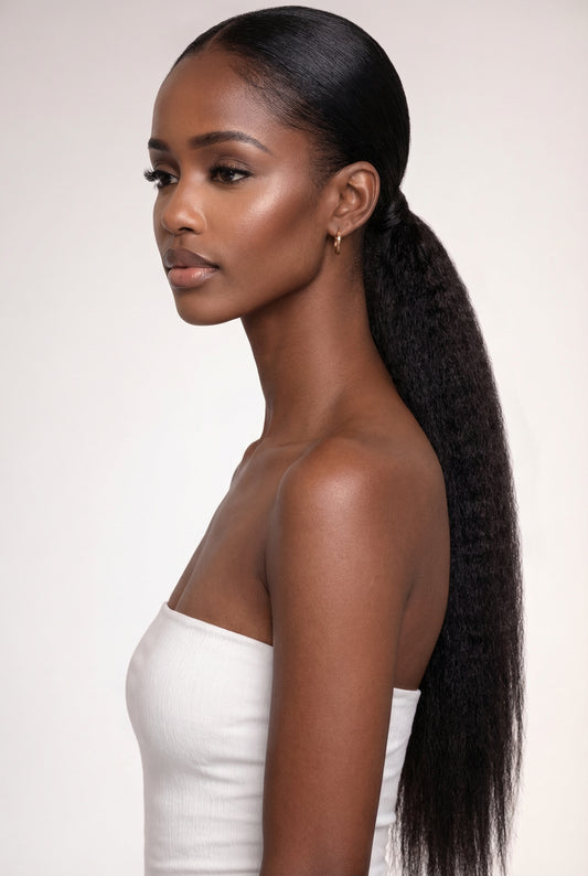 Kinky Straight Drawstring Ponytail